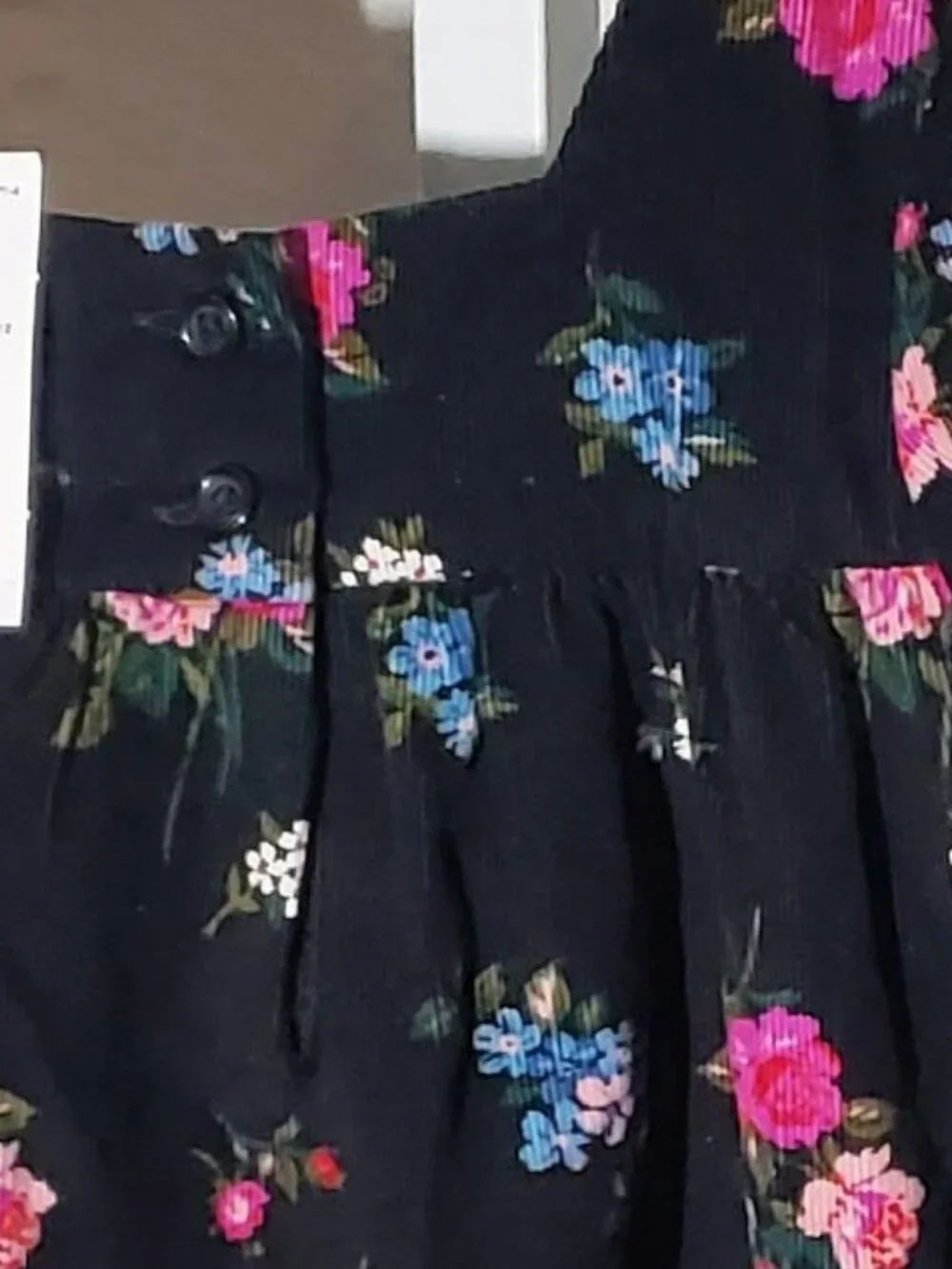 BabyGap Black Corduroy Floral Print Dress NWT sz 2 yrs
